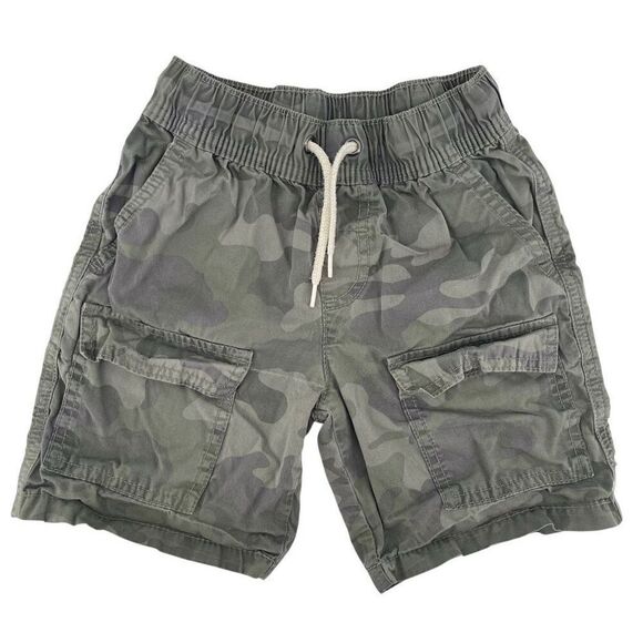 Cat & Jack Boys Camo Cargo Shorts Size S (6/7) Pull-On Drawstring Knee Length - Picture 1 of 10